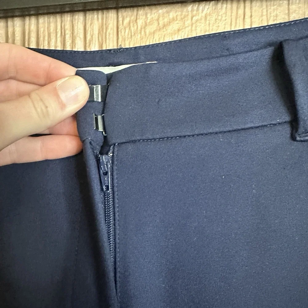 Boden Womens Hampshire Ponte Culottes Crop Pants Sz 6P Wide Leg Navy Blue Career